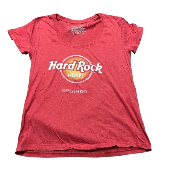 Hard Rock Cafe Orlando Red Graphic Tee Size Medium Babydoll Y2K band music - Picture 1 of 5
